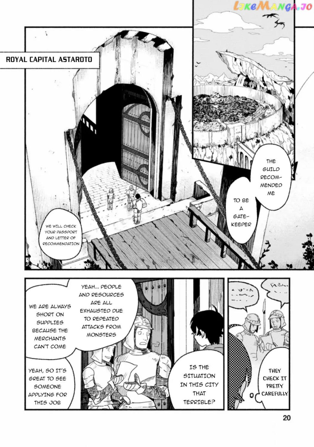 Sono Monban, Saikyou Nitsuki Tsuihou Sareta Bougyo Ryoku 9999 No Senshi, Outo No Monban Toshite Musou Suru chapter 1.2 - page 4