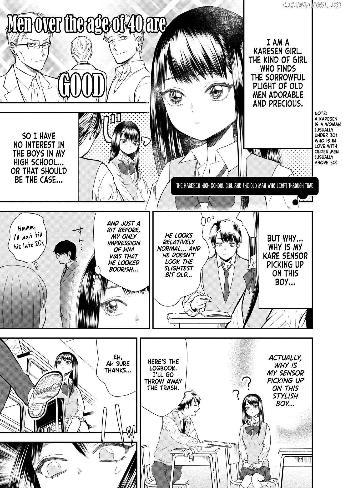 Karesen Joshikousei To Tokikake Ojisan chapter 0.2 - page 1