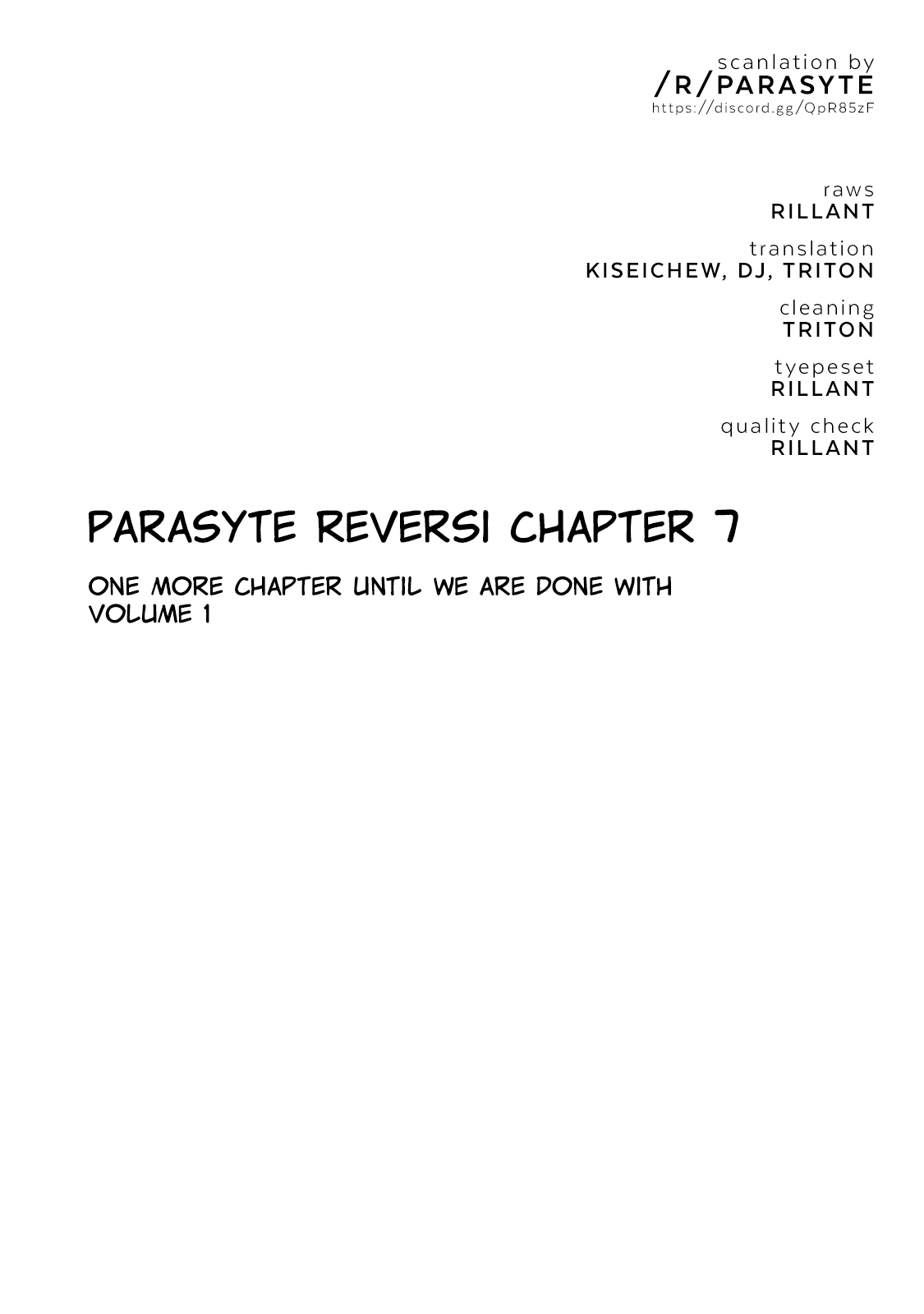 Parasyte Reversi chapter 7 - page 1