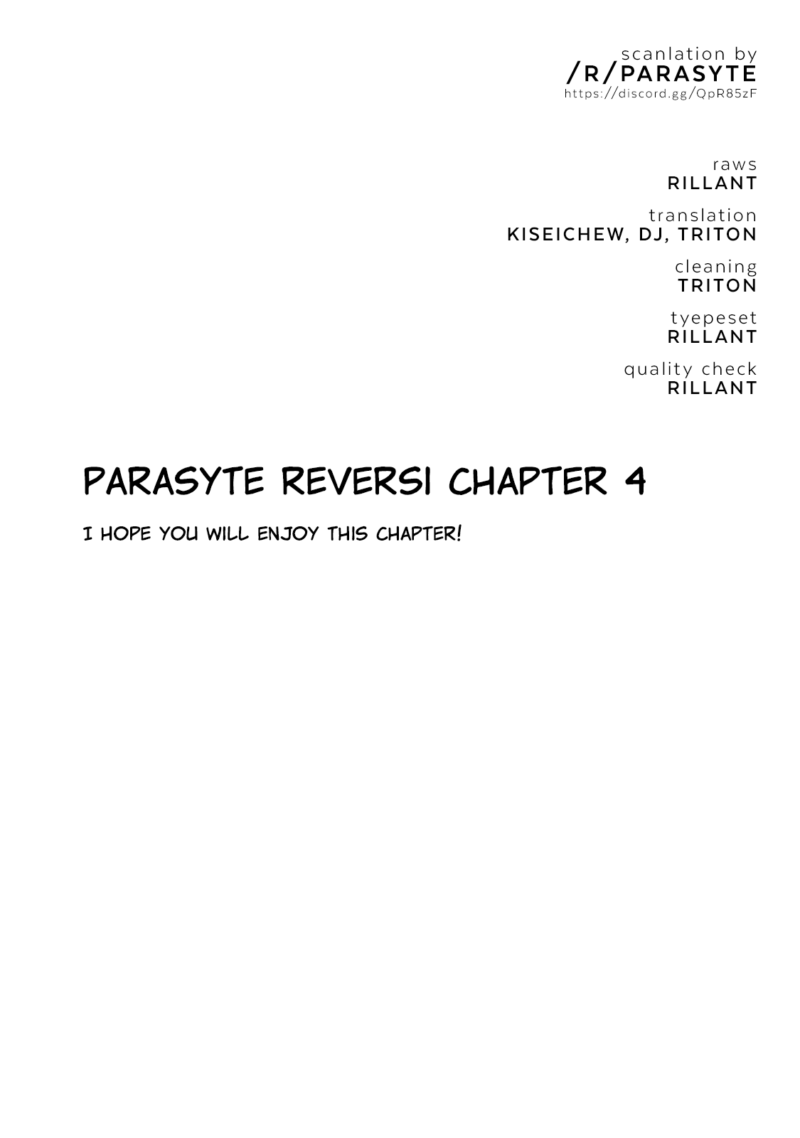 Parasyte Reversi chapter 4 - page 1