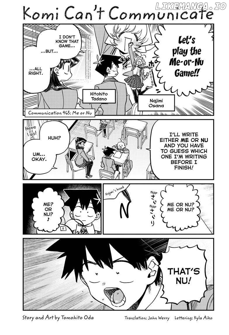 Komi-san wa Komyushou Desu Chapter 463 - page 1