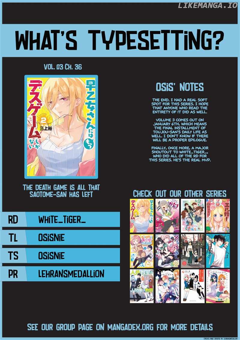 The death game is all that Saotome-san has left chapter 36 - page 14