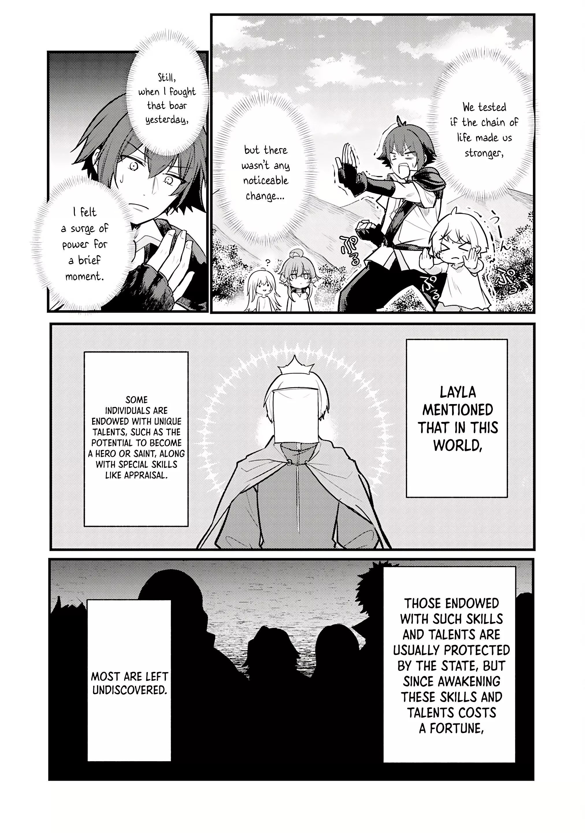 TENSEI SHITARA DOREI NO CHICHI NI NATTAKEDO, KAZOKU TOSHITE MEDERU KOTO NI SHITA 〜 JITSU WA YUUSHA TO MAOU TO SEIJO DATTA KODOMOTACHI NO CHIKARA GA TONDEMO SKILL DE TSUKAETA NODE SAIKYOU DESU 〜 Chapter 2 - page 11